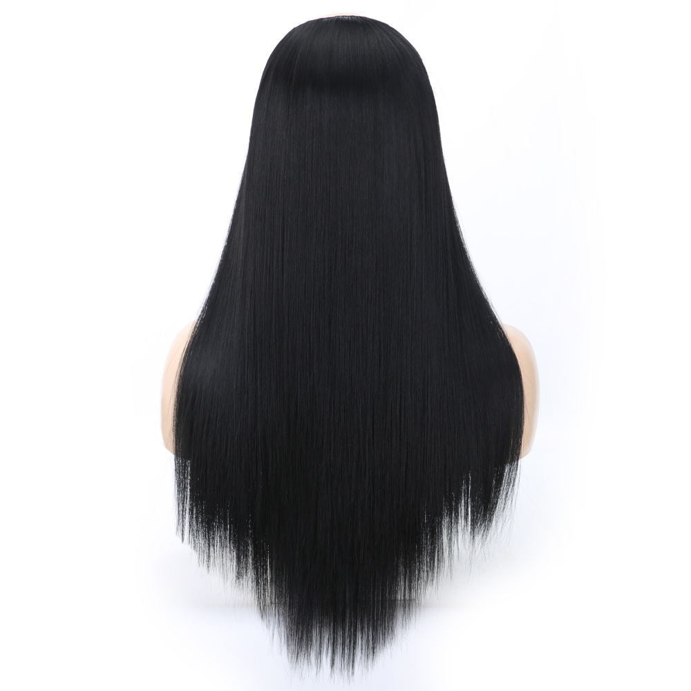 Matte Realistic Head Cover Type Seamless Long Straight Wig