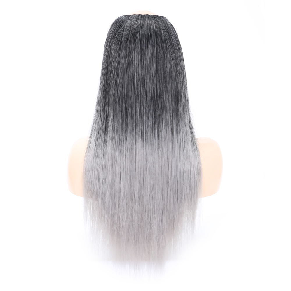 Matte Realistic Head Cover Type Seamless Long Straight Wig