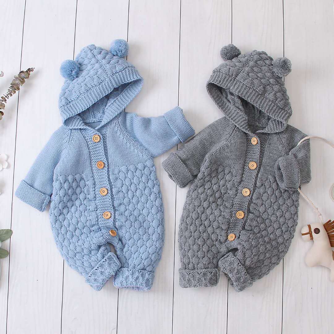 Knitted One-piece Romper Born Clothing Boys Sweater Cute Jumpsuit, Climbing Suit