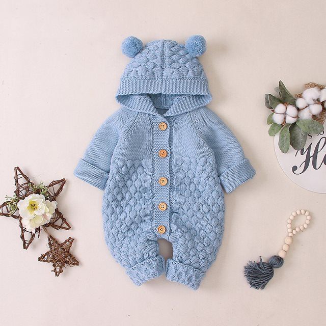 Knitted One-piece Romper Born Clothing Boys Sweater Cute Jumpsuit, Climbing Suit