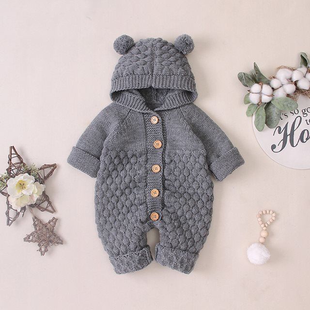 Knitted One-piece Romper Born Clothing Boys Sweater Cute Jumpsuit, Climbing Suit