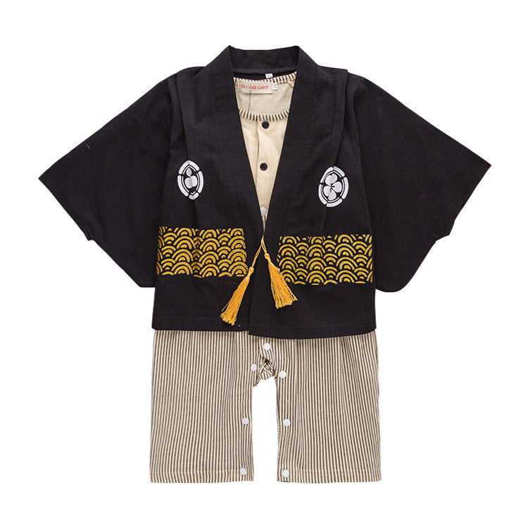 Children's Clothing Long-sleeved Kimono Jumpsuit Bow Romper Jumpsuit, Climbing Suit