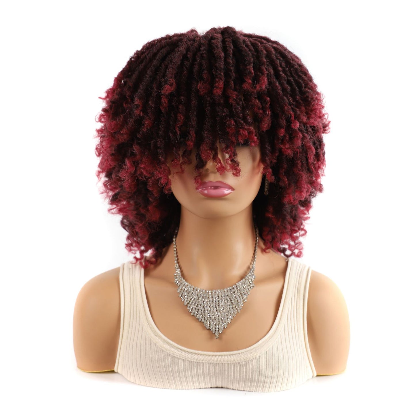 Wigs With Small Curly Head Cover Tube Qu Wig Short Straight Hair