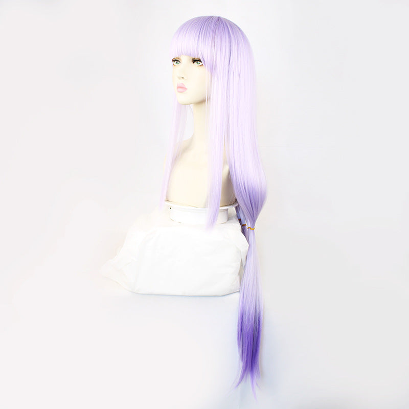 Devil City Princess Light Gray Purple Gradient Long Cos Wig