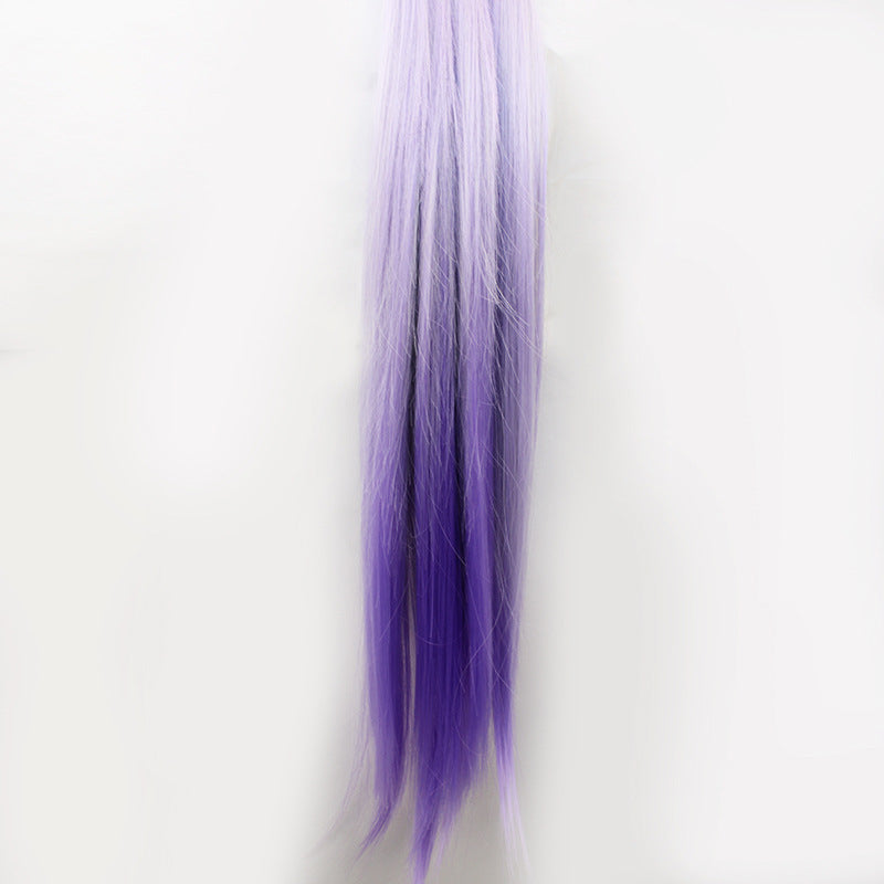 Devil City Princess Light Gray Purple Gradient Long Cos Wig