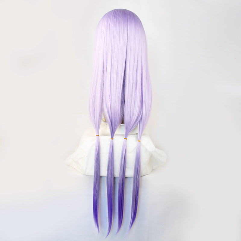 Devil City Princess Light Gray Purple Gradient Long Cos Wig