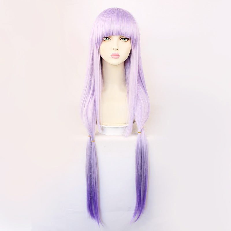 Devil City Princess Light Gray Purple Gradient Long Cos Wig