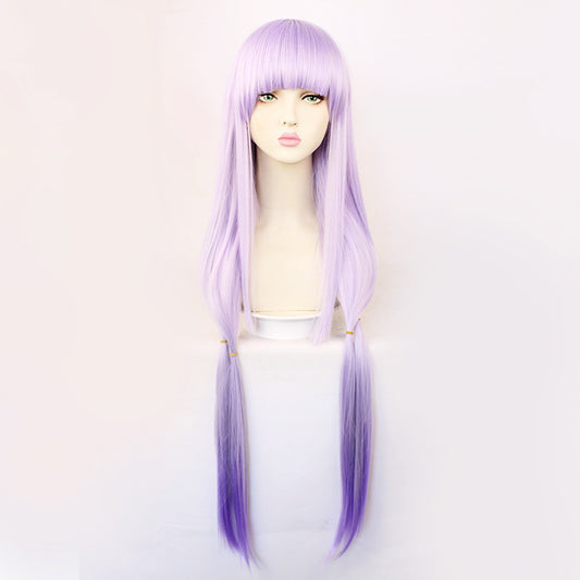 Devil City Princess Light Gray Purple Gradient Long Cos Wig