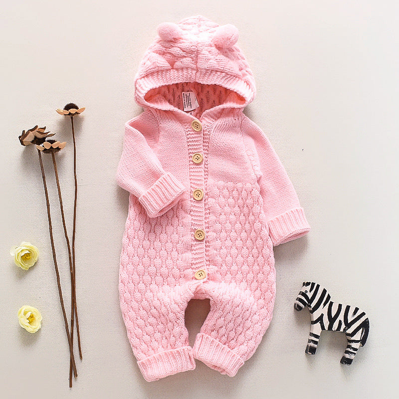 Knitted One-piece Romper Born Clothing Boys Sweater Cute Jumpsuit, Climbing Suit