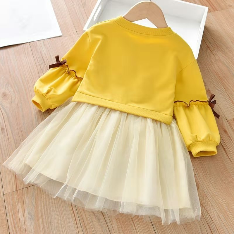 Embroidered Long-sleeved Autumn Small Older Mesh Children's Dress