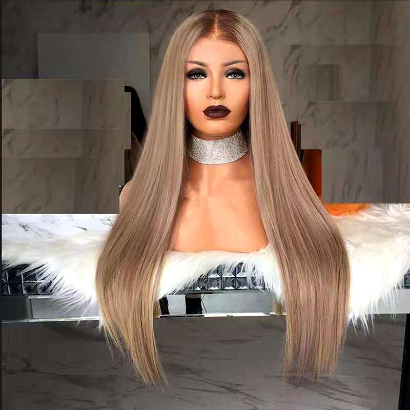 Fiber Former Lace Head Cap Rose Net Long Straight Wig