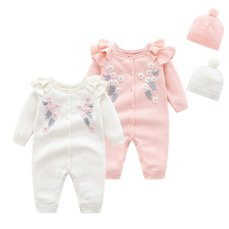 Knitted Romper Clothes For Babies Full Moon Born Jumpsuit, Climbing Suit
