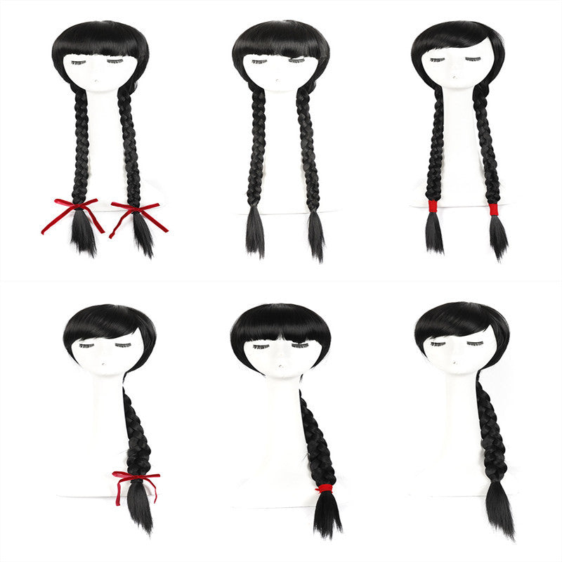 Fashion Retro Lengthened Side Bangs Twist Cos Wig