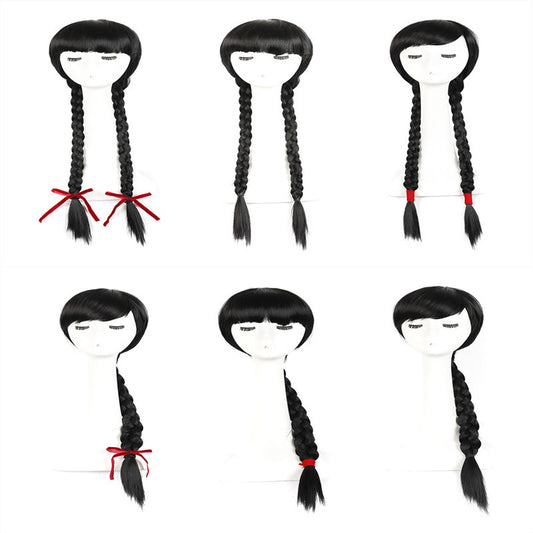 Fashion Retro Lengthened Side Bangs Twist Cos Wig