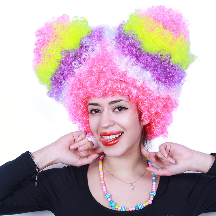 Dyed Fans Sheath Christmas Halloween Bar Long Straight Wig