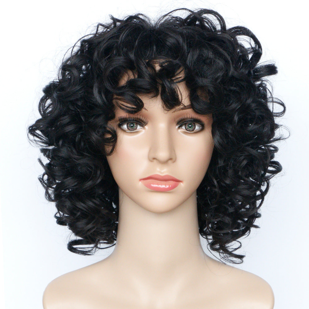 Women's Small Fiber Fashion Piece Of Wig Short Curly Hair