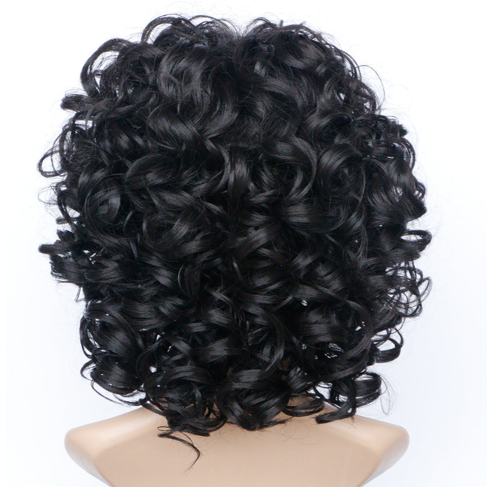 Women's Small Fiber Fashion Piece Of Wig Short Curly Hair