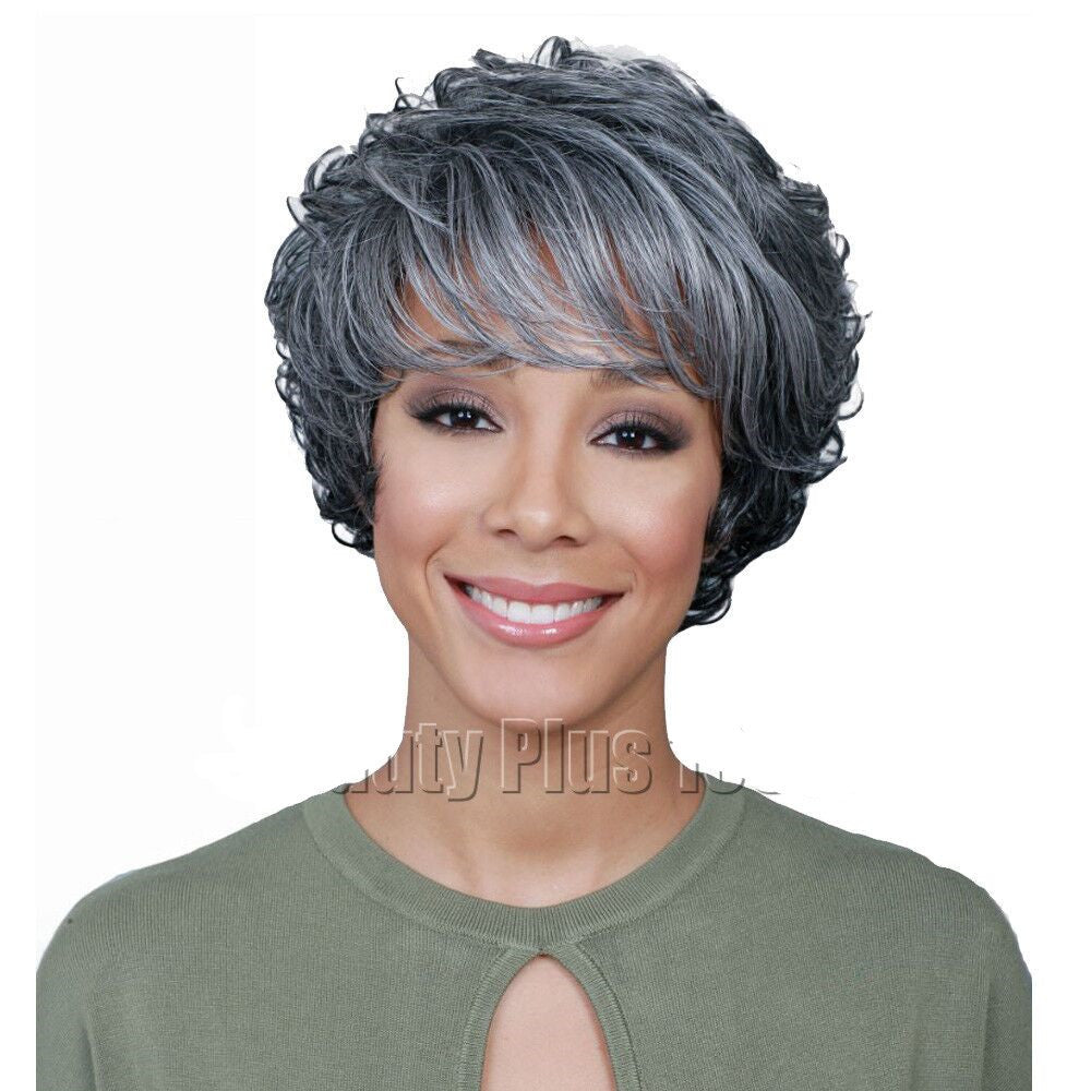 Female Gray Gradient Preference Super Personality Wig Short Curly Hair