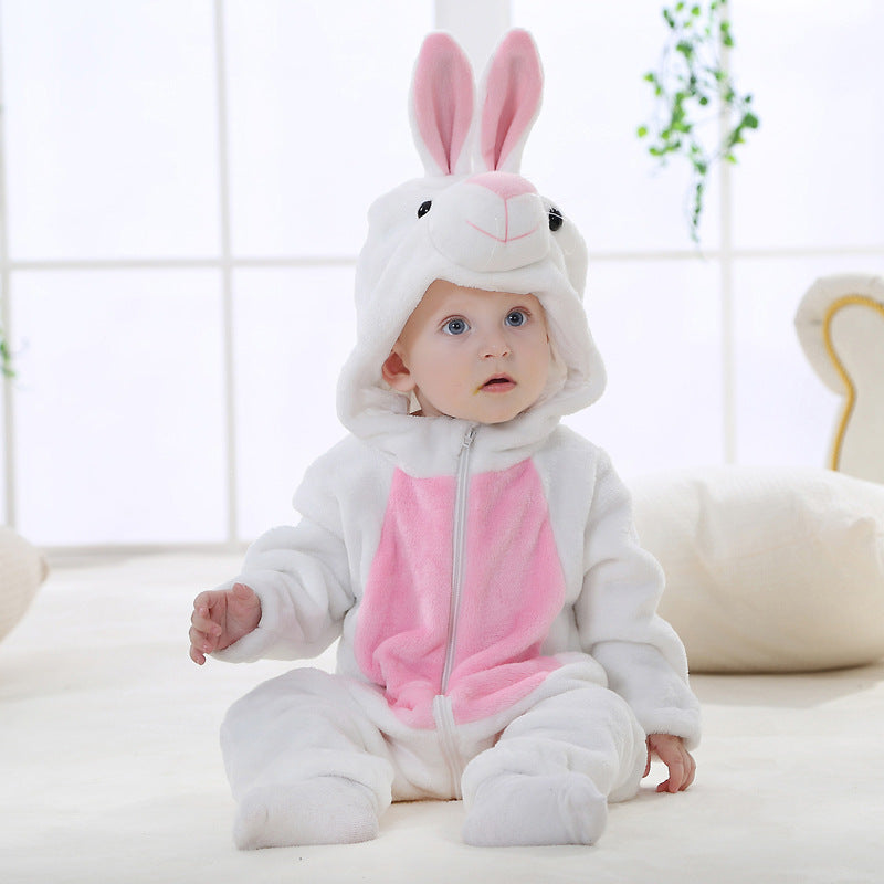 Infant Flannel Animal Performance Wear Cartoon Jumpsuit, Climbing Suit