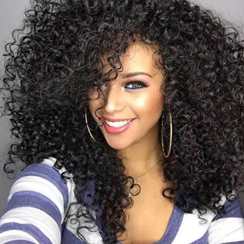 Women's Head Cover Small Roll African Fluffy Wig Short Curly Hair