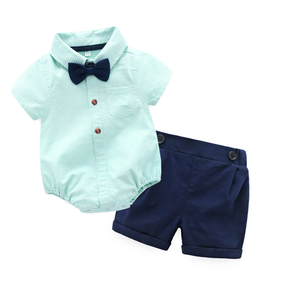 Children's Boy's Short-sleeved Rompers Romper Shorts Two-piece Children's Suit