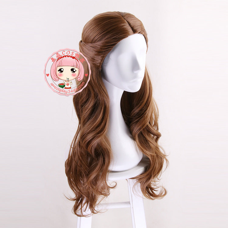 Beauty Beast Princess Live Film Mixed Brown Long Cos Wig
