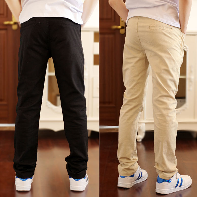 Thin White Black Casual Trousers Solid Children's Pants