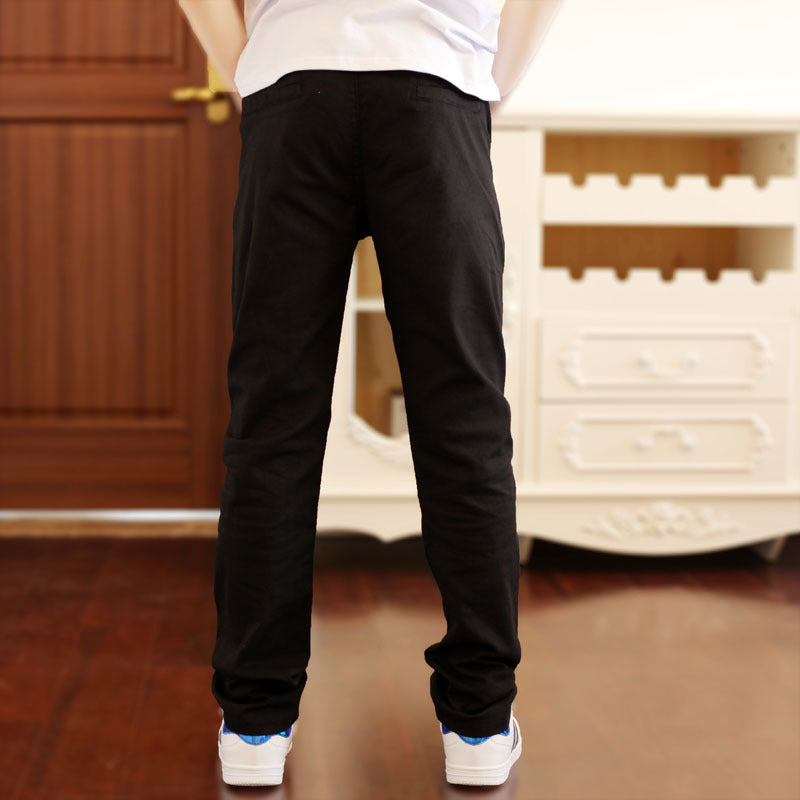 Thin White Black Casual Trousers Solid Children's Pants