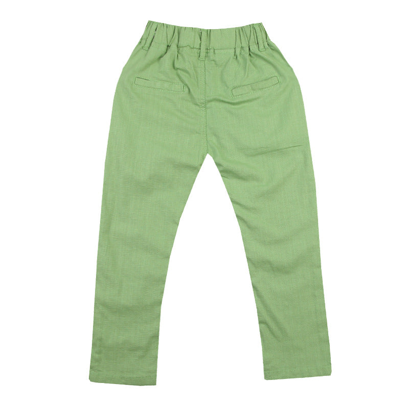 Thin White Black Casual Trousers Solid Children's Pants