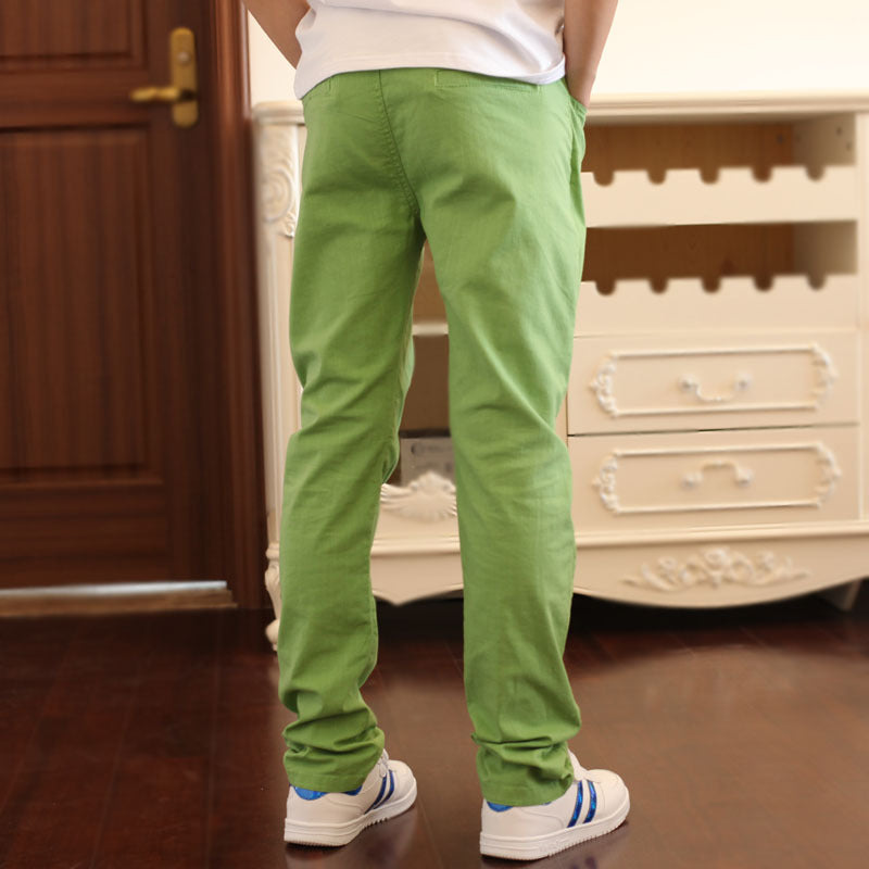 Thin White Black Casual Trousers Solid Children's Pants