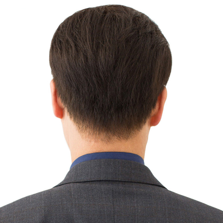 Men's Natural Realistic Short Hair Human Head Men's Wig