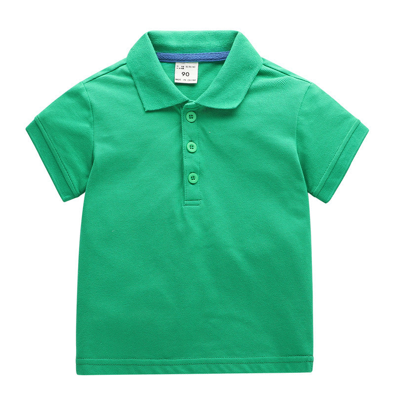 Children's Lapel Short Sleeve Summer Boys Small Older Solid Children's T-shirt