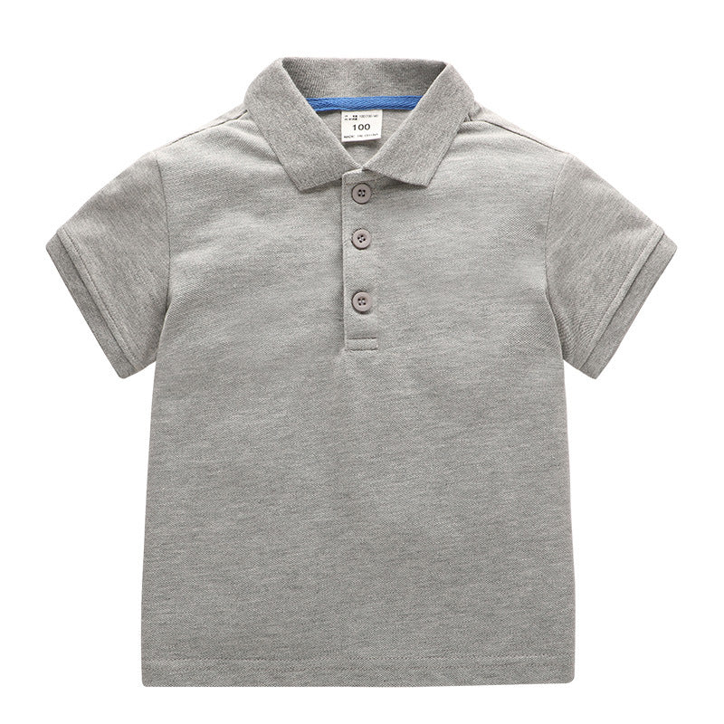 Children's Lapel Short Sleeve Summer Boys Small Older Solid Children's T-shirt