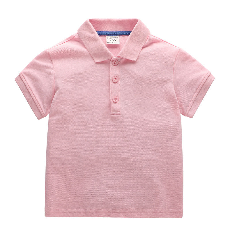 Children's Lapel Short Sleeve Summer Boys Small Older Solid Children's T-shirt