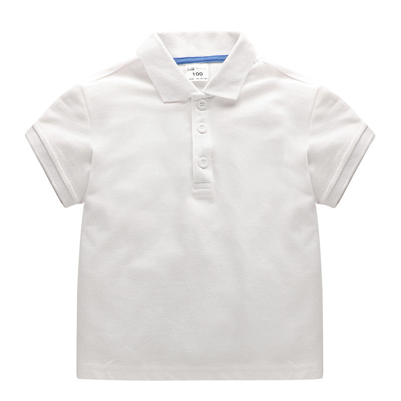 Children's Lapel Short Sleeve Summer Boys Small Older Solid Children's T-shirt