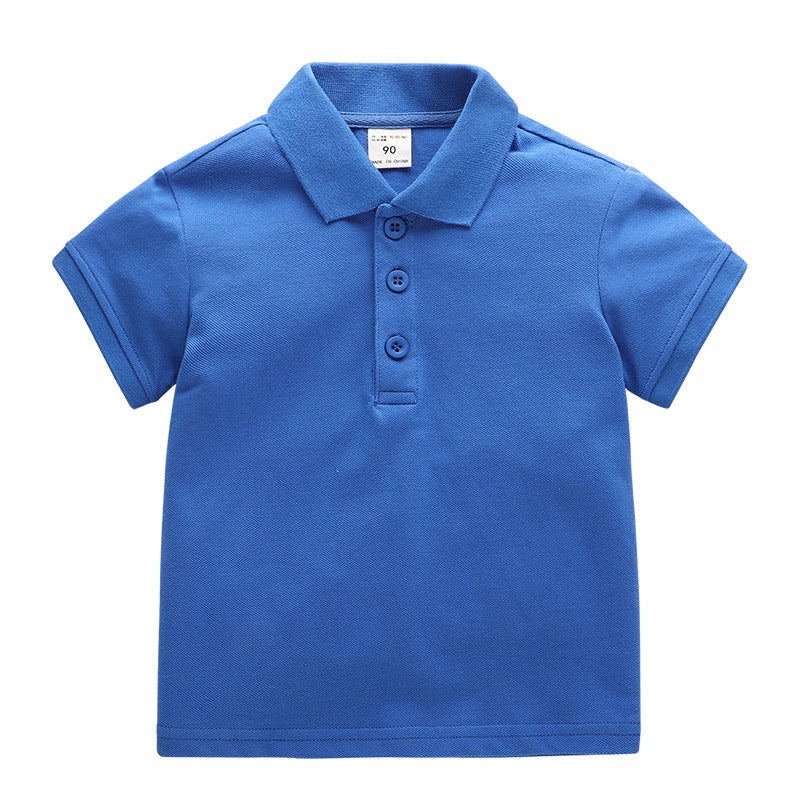 Children's Lapel Short Sleeve Summer Boys Small Older Solid Children's T-shirt