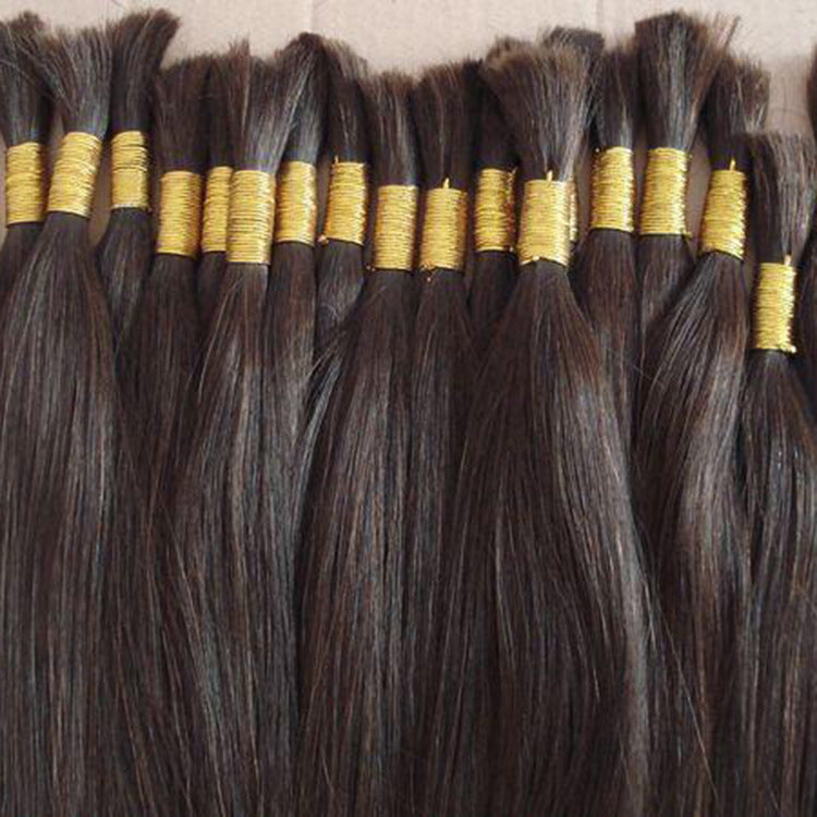 Bulk Natural Extension Fiber Unprocessed Color Black Artificial Long Straight Other Wig