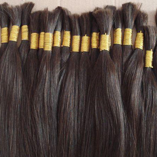 Bulk Natural Extension Fiber Unprocessed Color Black Artificial Long Straight Other Wig