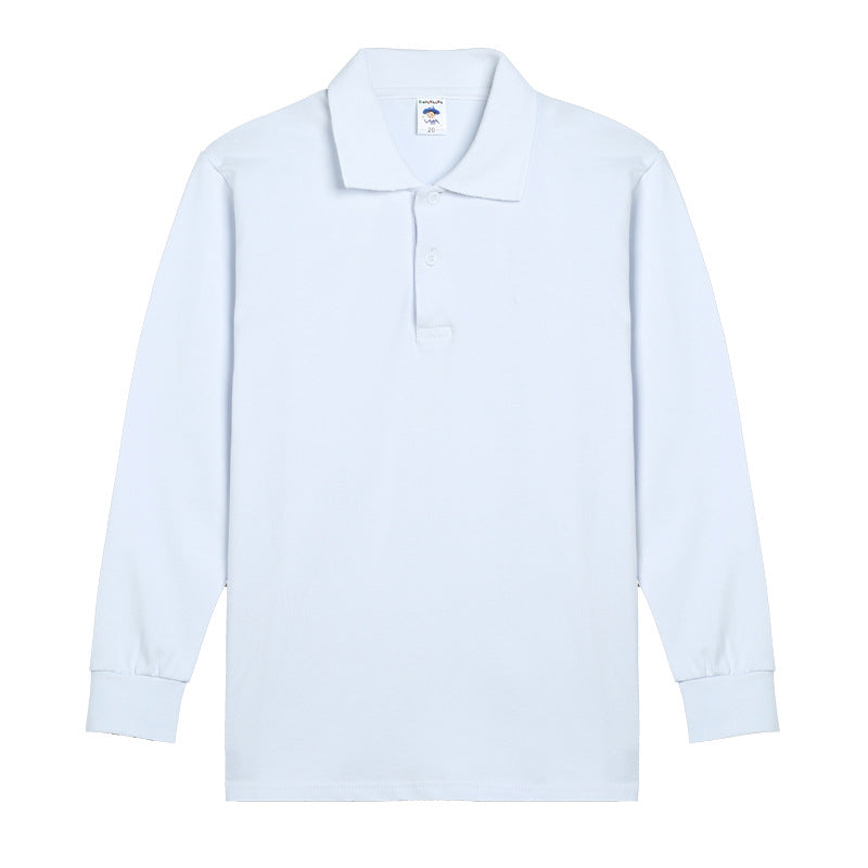 Children's Solid Color Shirt Pure Cotton Primary School Business Attire Uniform Children's T-shirt