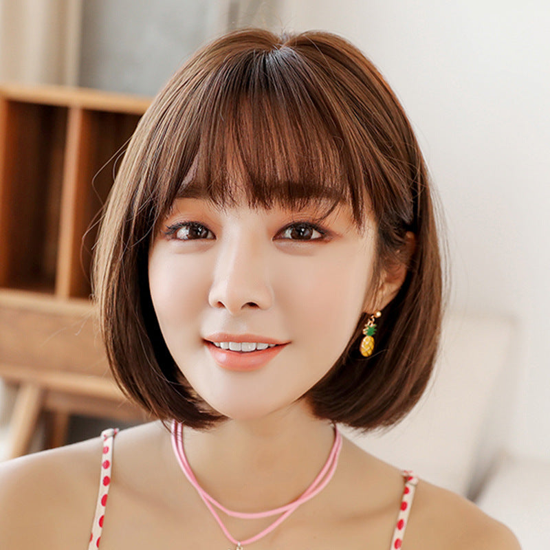 Slouchy Women's Realistic Chemical Fiber Sheath Wig Short Straight Hair