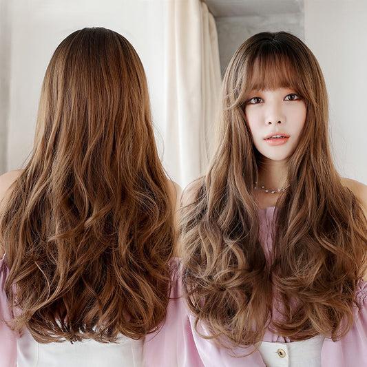 Hair Micro Curly Big Wave Fluffy Natural Realistic Chemical Fiber Wig Long Curls
