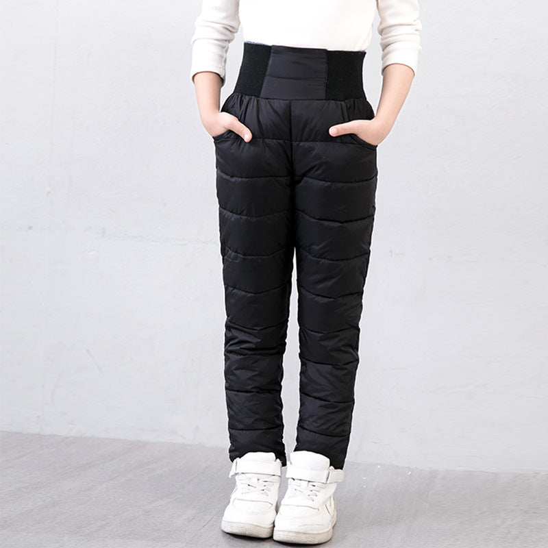 Cotton Boys Outer Wear High Waist Warmth Retention Material Children's Pants
