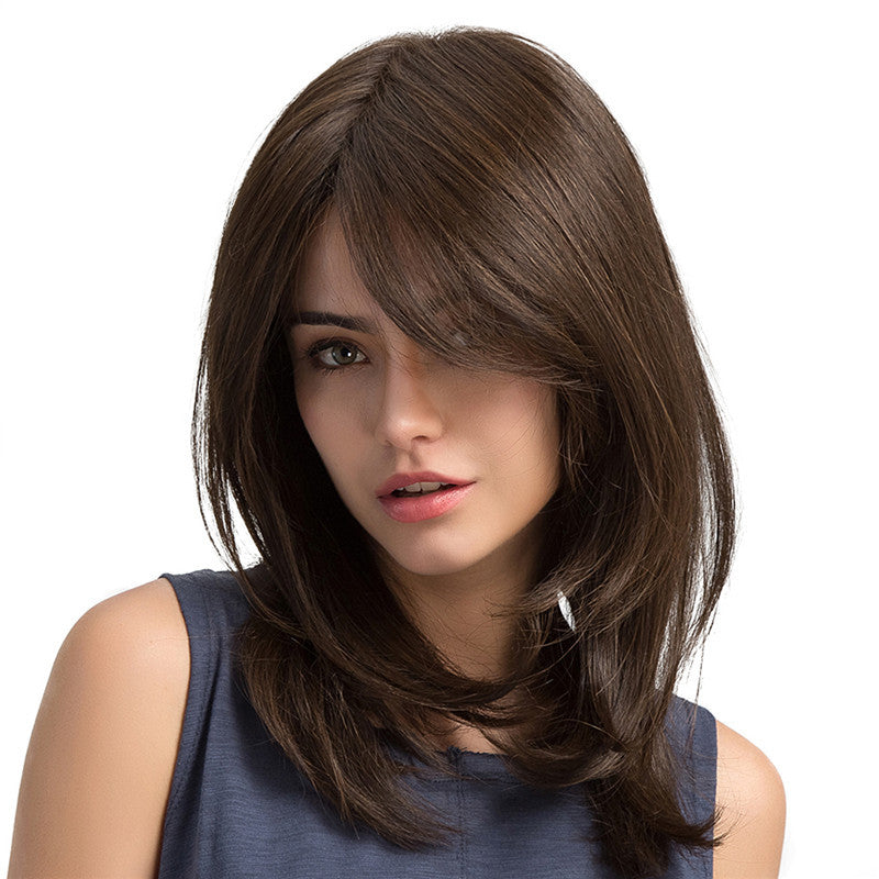 Women's Split Black Brown Fiber Everyday Fashion Long Straight Wig