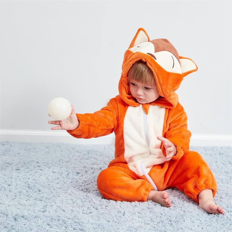 Infant Flannel Animal Jumpsuit Cartoon Hooded Jumpsuit, Climbing Suit