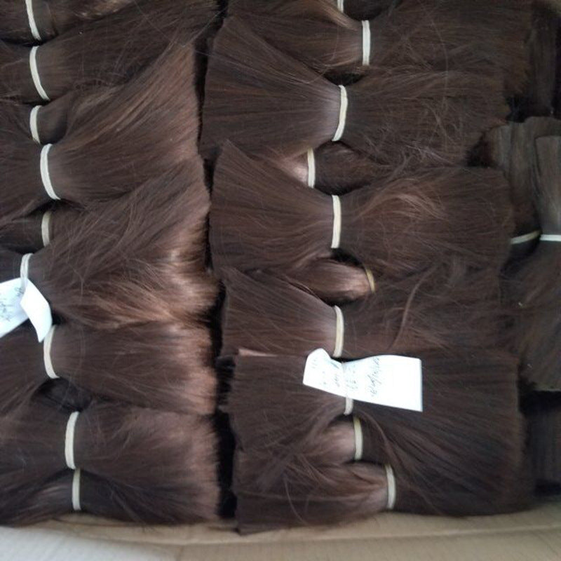 Bulk Natural Extension Fiber Unprocessed Color Black Artificial Long Straight Other Wig