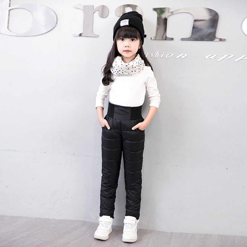 Cotton Boys Outer Wear High Waist Warmth Retention Material Children's Pants