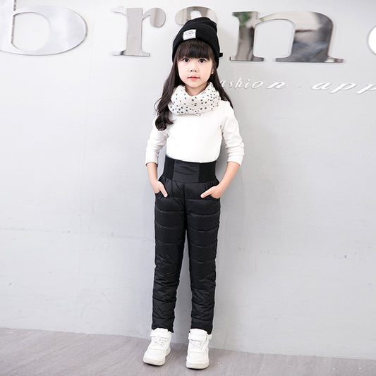 Cotton Boys Outer Wear High Waist Warmth Retention Material Children's Pants