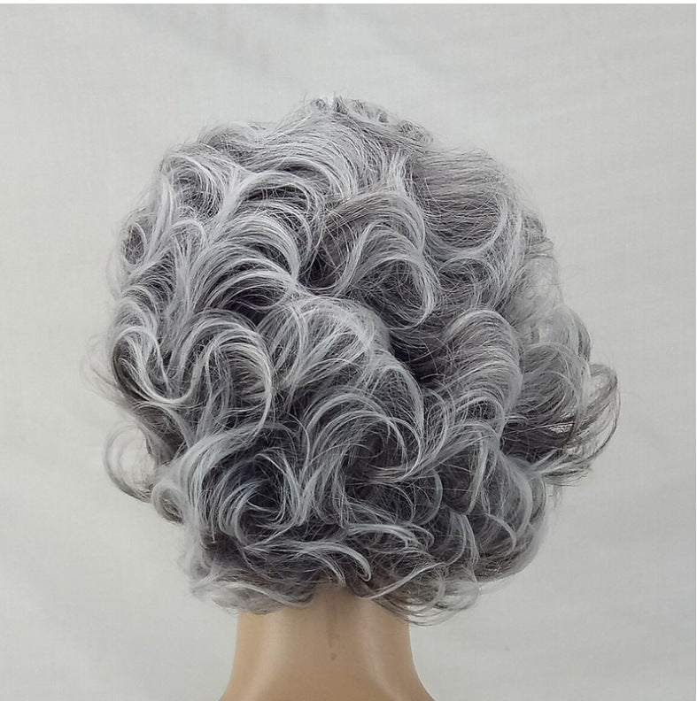 Fashion Curly Head Cover Fluffy Lifelike Wig Short Straight Hair