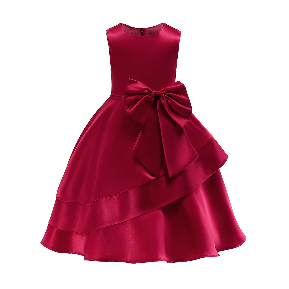 Performance Wear Mid-length Red Princess Shirt Children's Dress