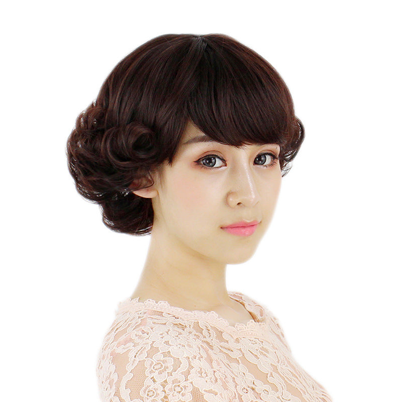 Female Headgear Collarbone Cover Face Trimming Fluffy Inner Buckle Popular Wig Short Curly Hair